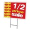 Signmission 1-2 Price Sale Yard Sign & Stake outdoor plastic coroplast window, C-2436-DS-1-2 Price Sale C-2436-DS-1-2 Price Sale - alternate 1